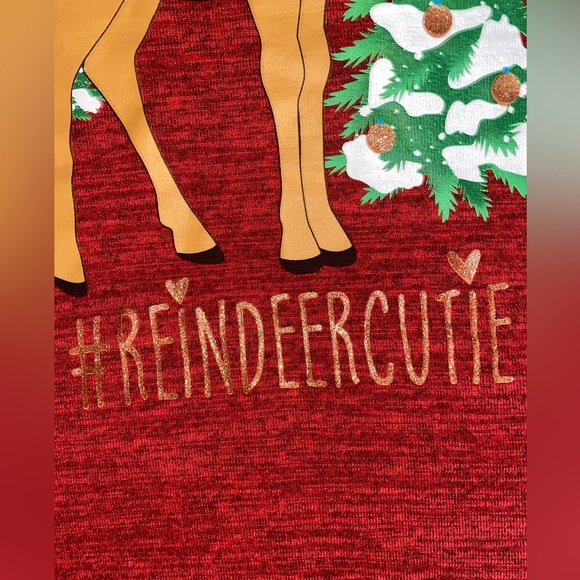 EUC Girls Christmas Reindeer Hoodie Size M (7-8) (2 for $15) - Picture 4 of 5